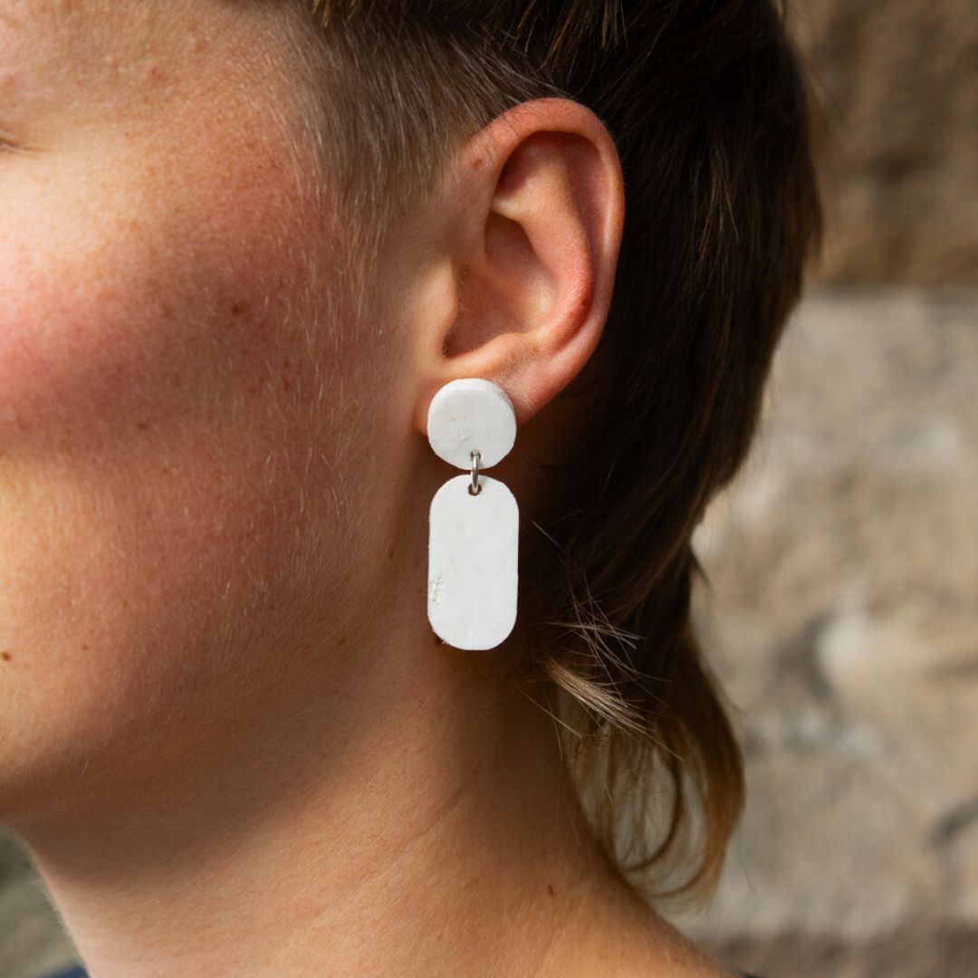 Droplet Earrings Made From Bottle Top Lids