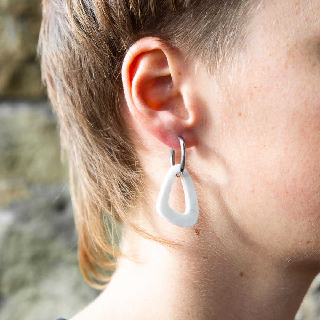 Sail Earrings Made From Bottle Top Lids