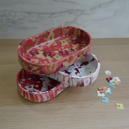 Long Bowl Made From Recycled Breadtags