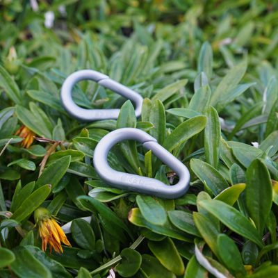 Sleek Silver recycled plastic carabiner