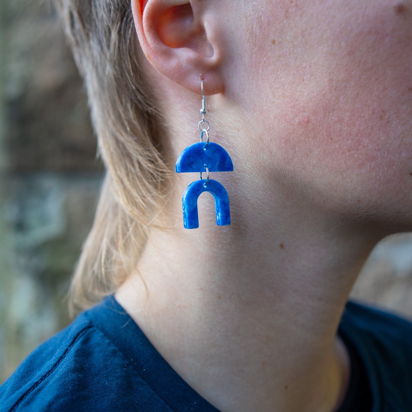 Aztec Earrings Made From Bottle Top Lids