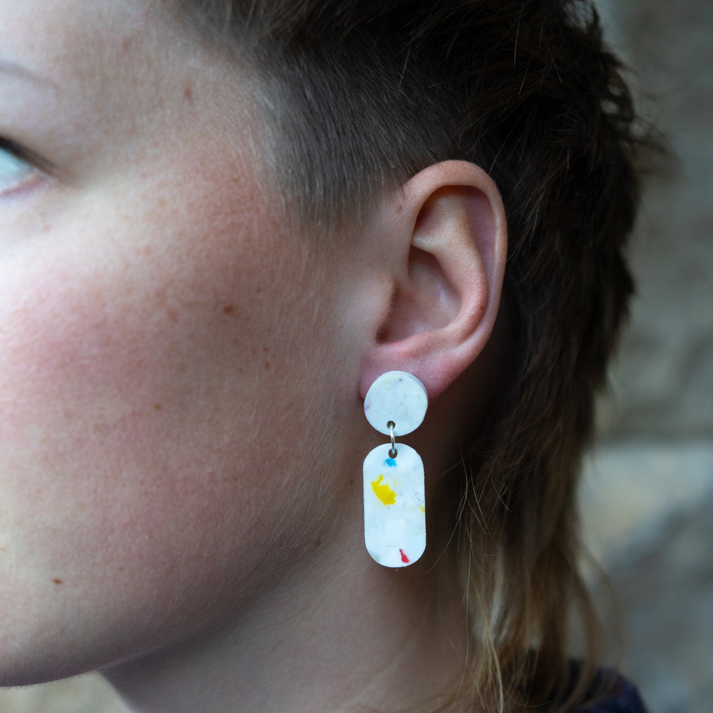 Droplet Earrings Made From Bottle Top Lids