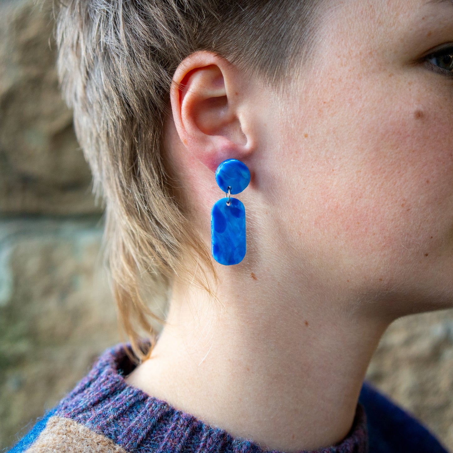 Droplet Earrings Made From Bottle Top Lids