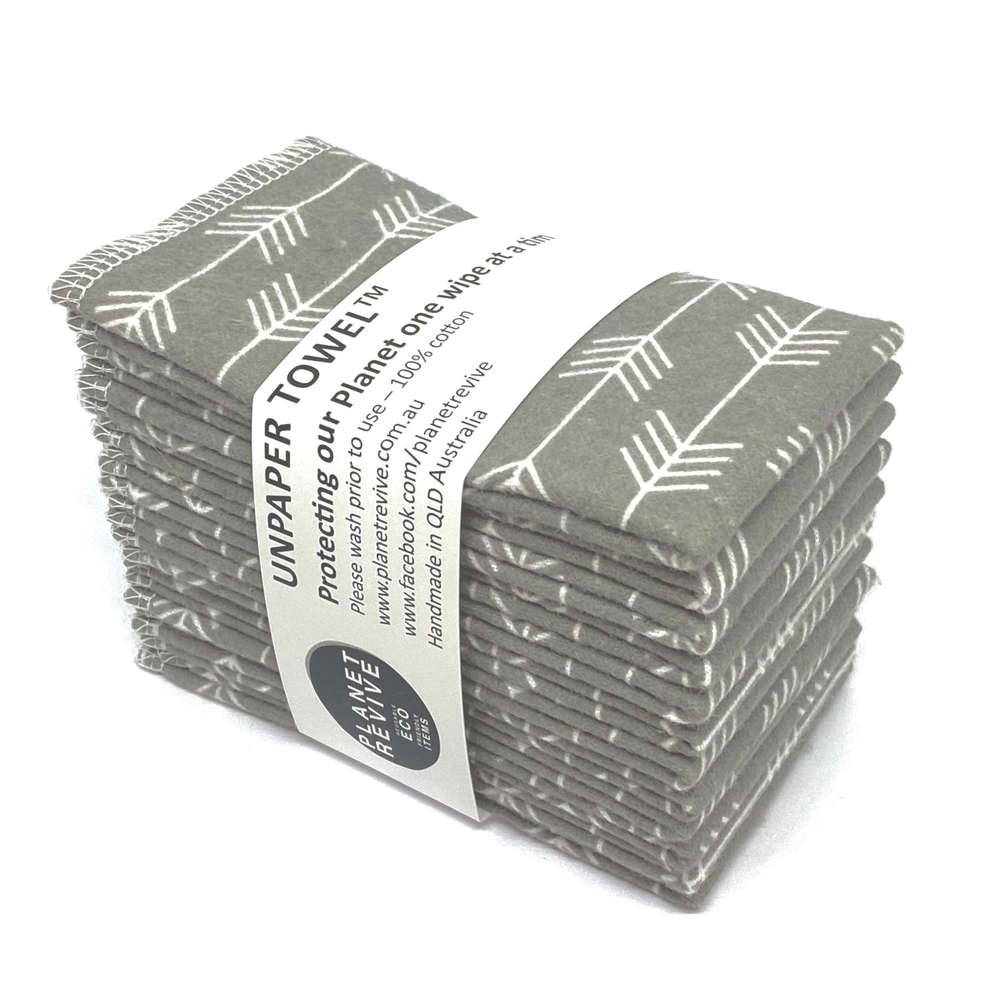 Unpaper Towels - Grey Arrow Flannel - Banish