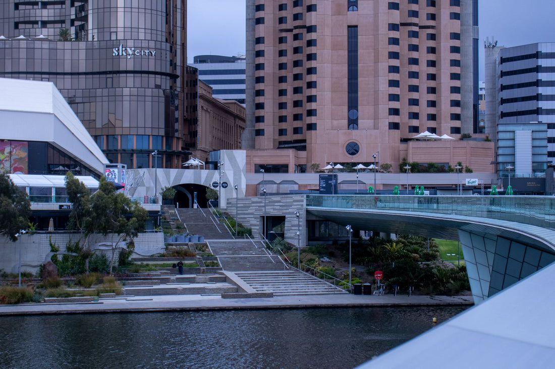 Adelaide city buildings beside the River Torrens