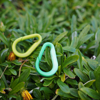 Greenish recycled plastic carabiner
