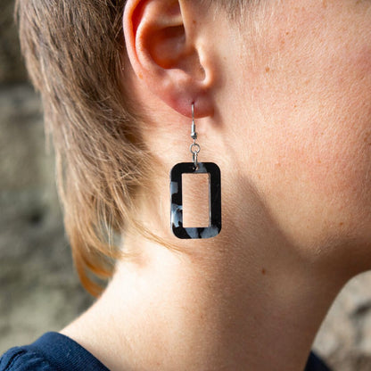 Window Earrings Made From Bottle Top Lids