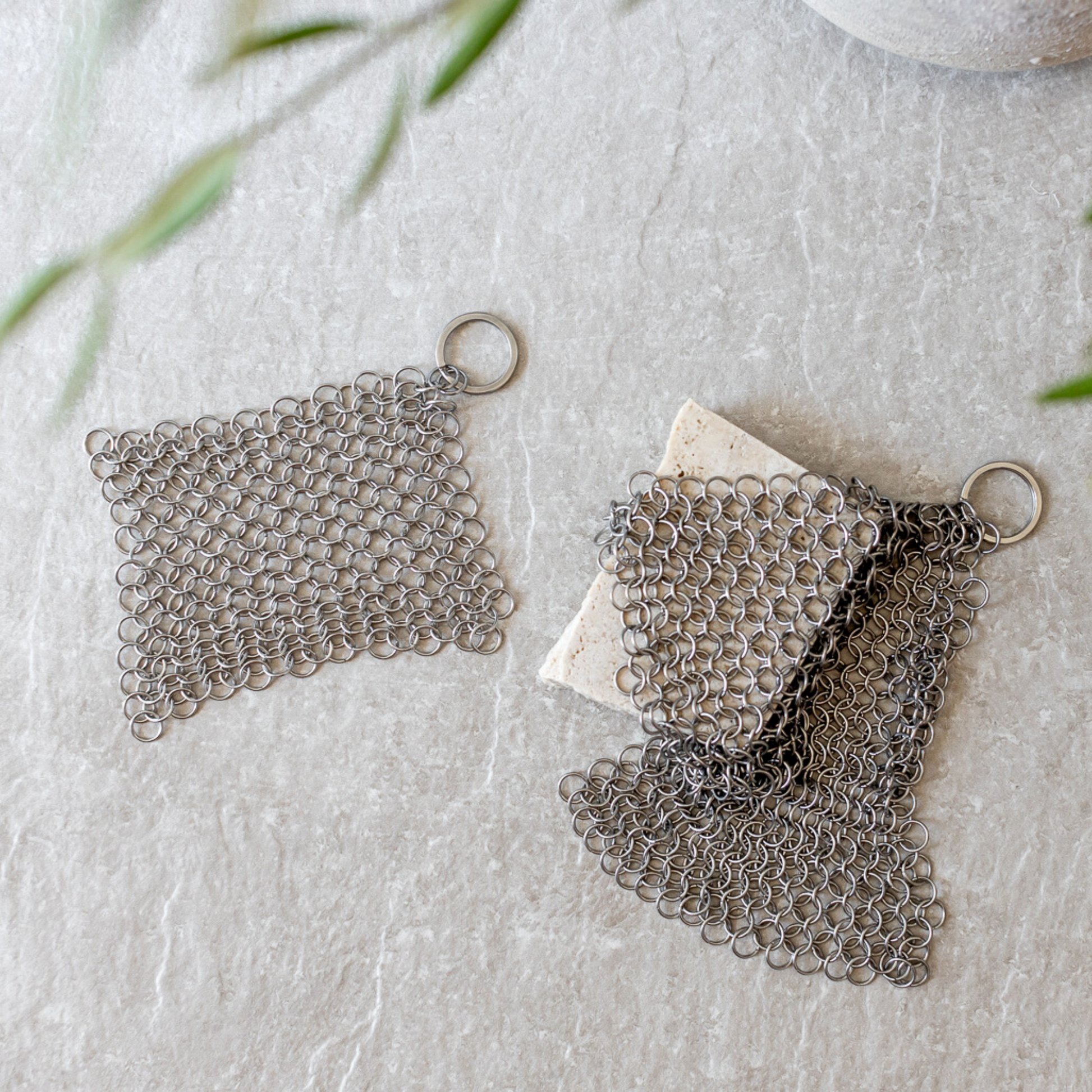 Steel Chainmail Scrubber Reusable Cast Iron Pan Cleaner for Zero Waste  Cleaning Handmade From Stainless Steel Chain Mail 