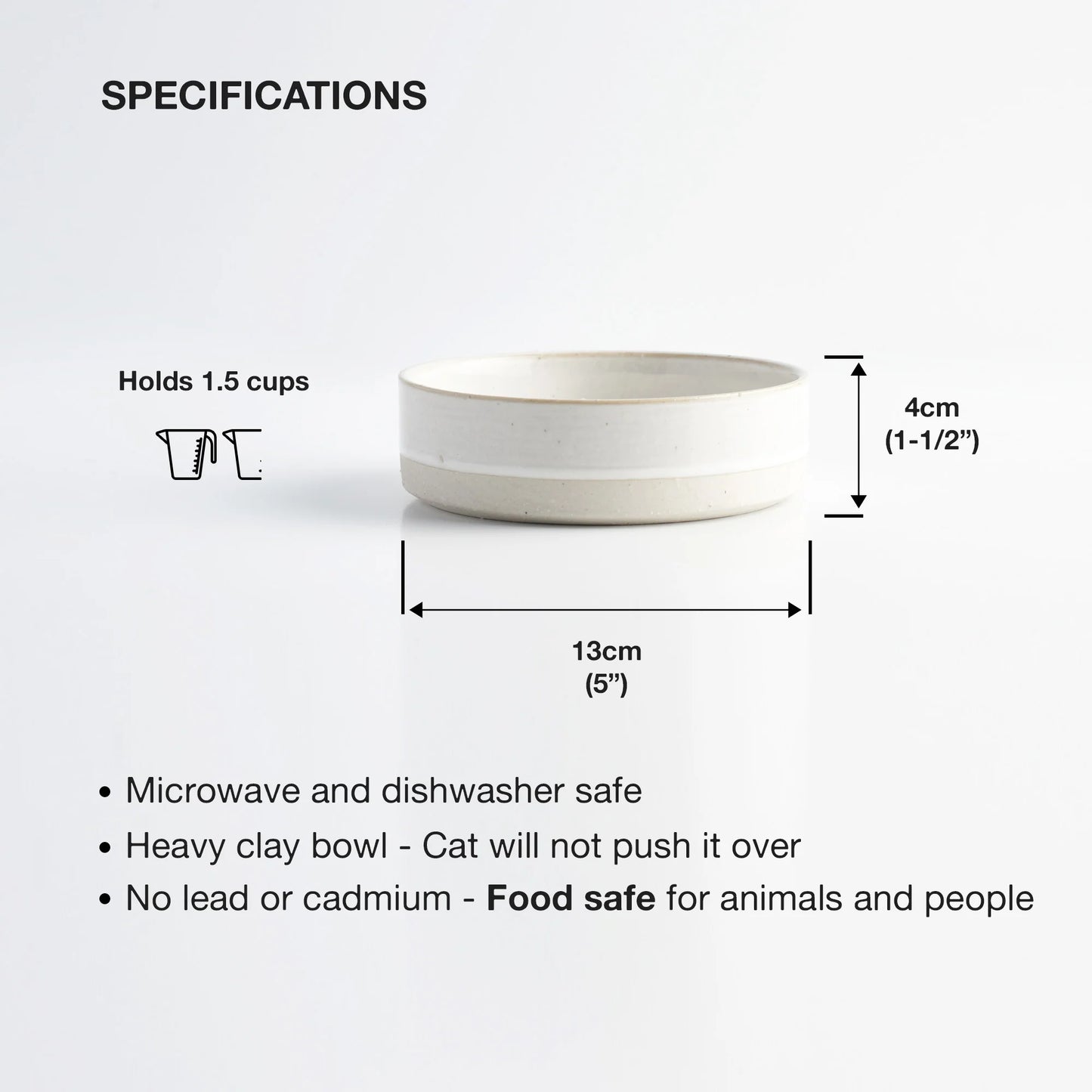 White Ceramic Cat Food Bowl