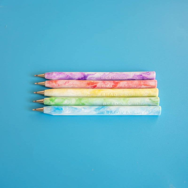 Recycled BRAD Plastic Pen 5 Pack