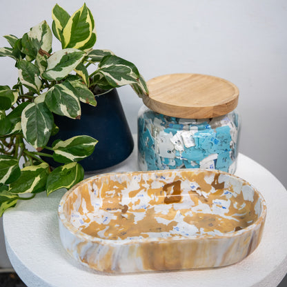 Long Bowl Made From Recycled Breadtags