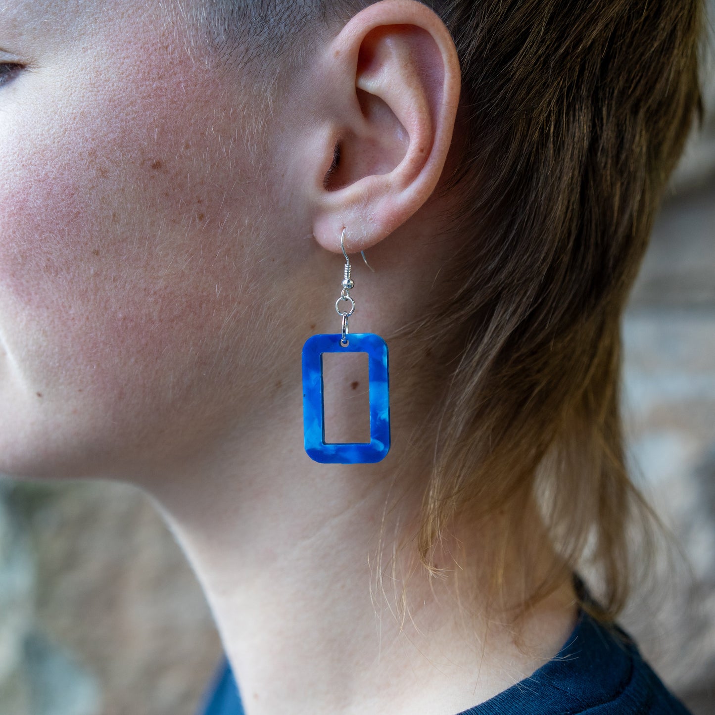 Window Earrings Made From Bottle Top Lids