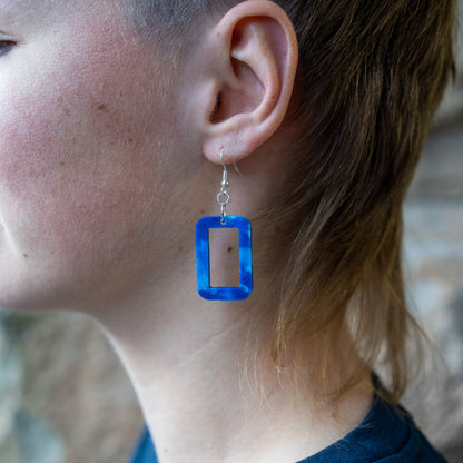 Window Earrings Made From Bottle Top Lids