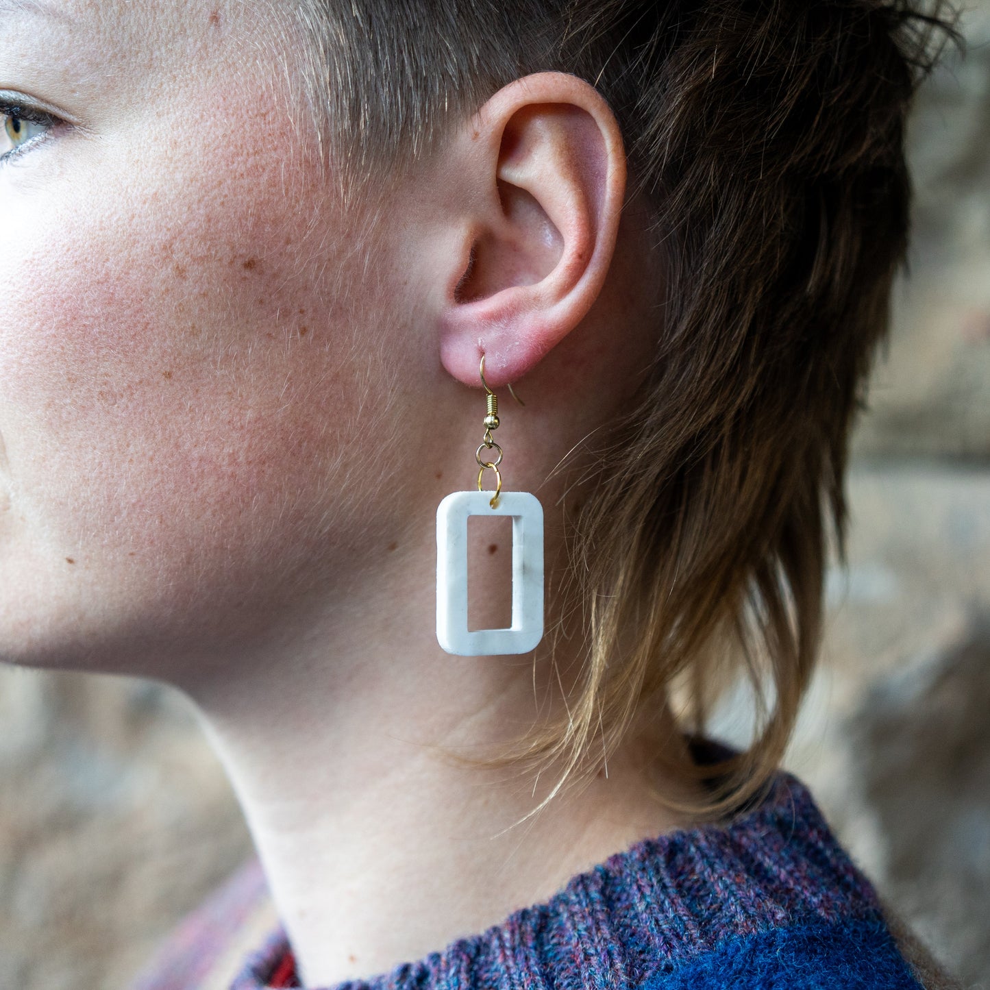 Window Earrings Made From Bottle Top Lids