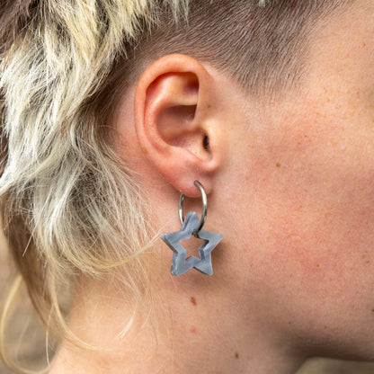 Star Earrings Made From Bottle Top Lids