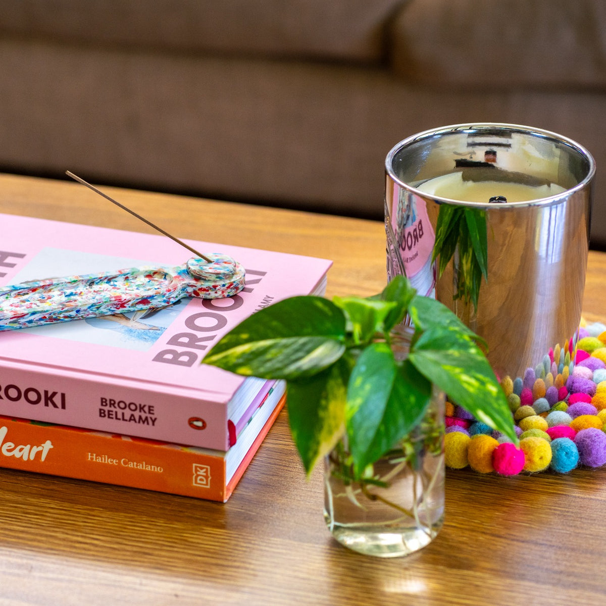 Tutti Frutti recycled plastic incense holder, Straight
