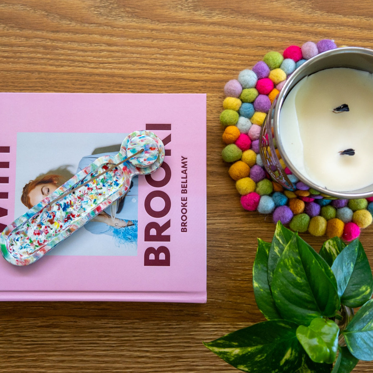 Tutti Frutti recycled plastic incense holder, Straight