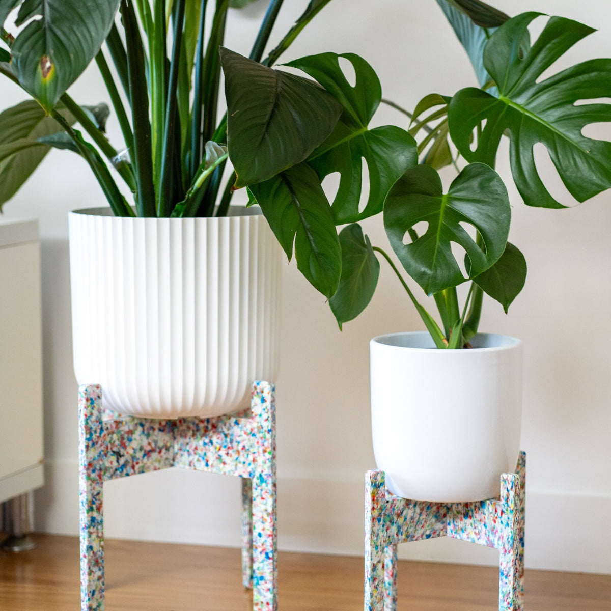 Tutti Frutti recycled plastic plant stands, Dorothy (Tall) & Dorothy (Small)