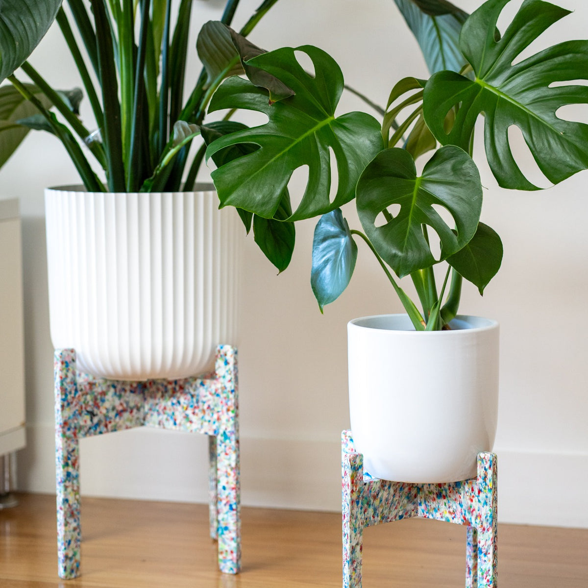 Tutti Frutti recycled plastic plant stands, Dorothy (Tall) & Dorothy (Small)