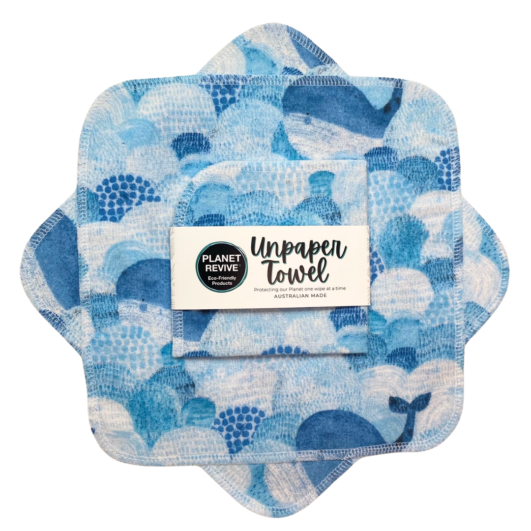 Unpaper Towels - Whales Flannel