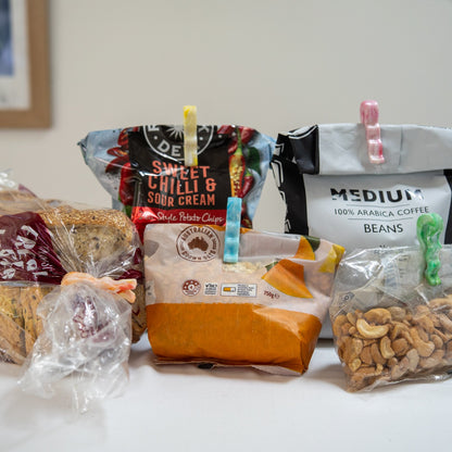 Recycled bag slides on pantry staples