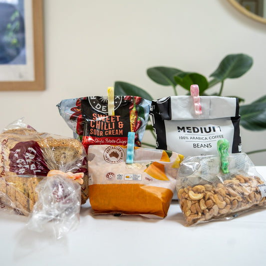 Recycled bag slides on pantry staples