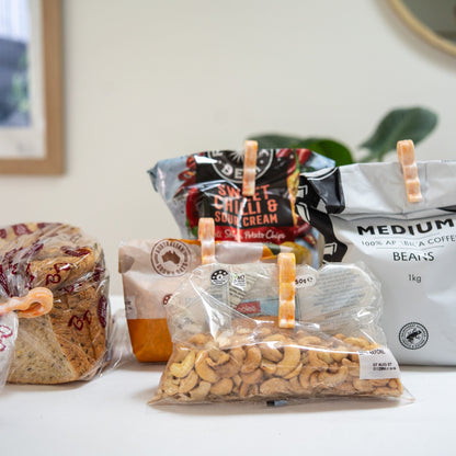 Recycled bag slides on pantry staples