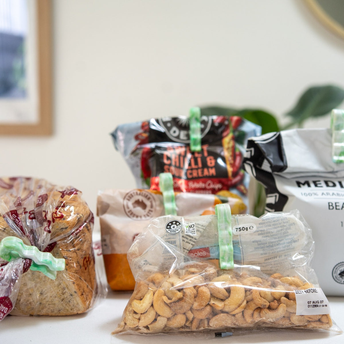 Recycled bag slides on pantry staples