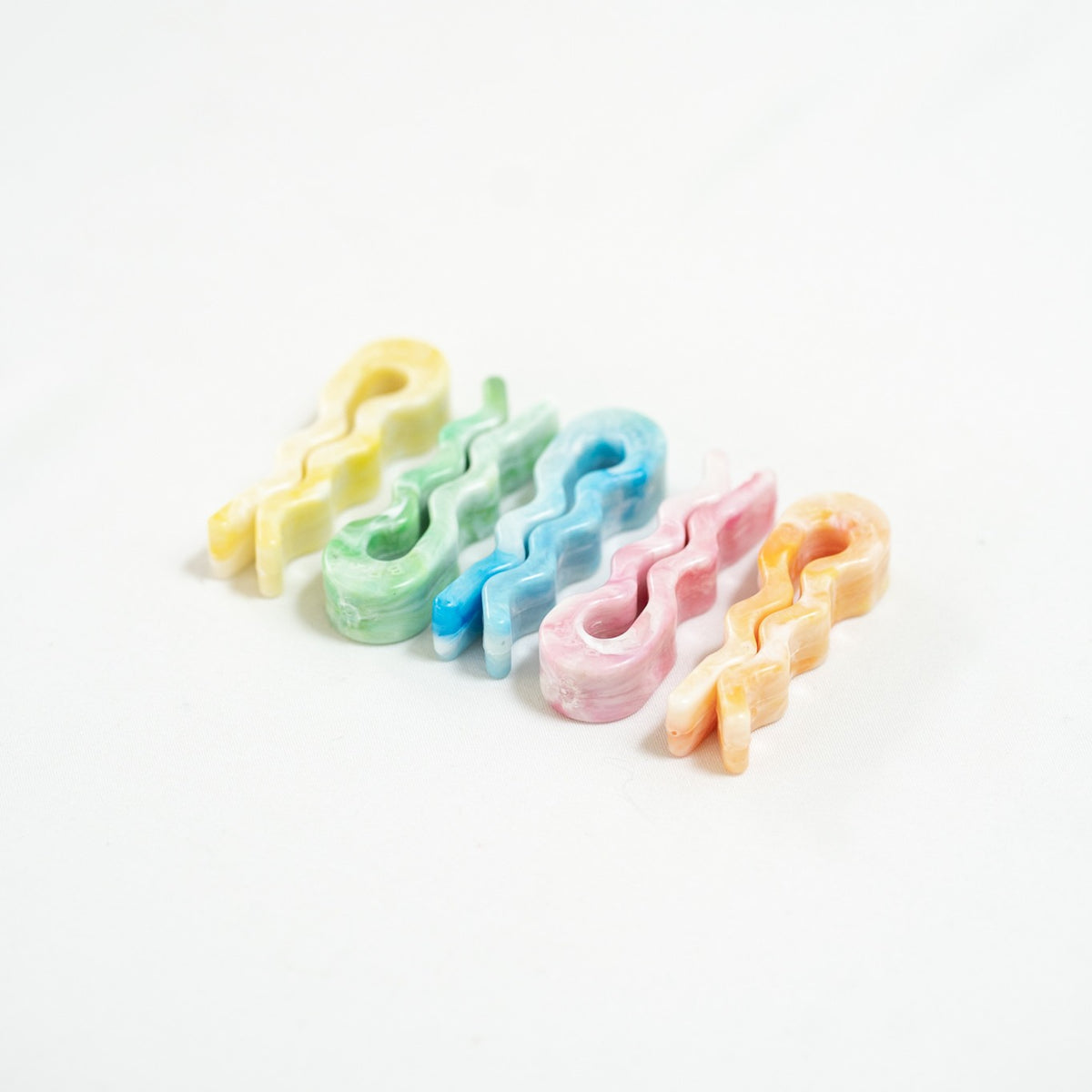 Recycled bag slides 5-pack, one of each colour