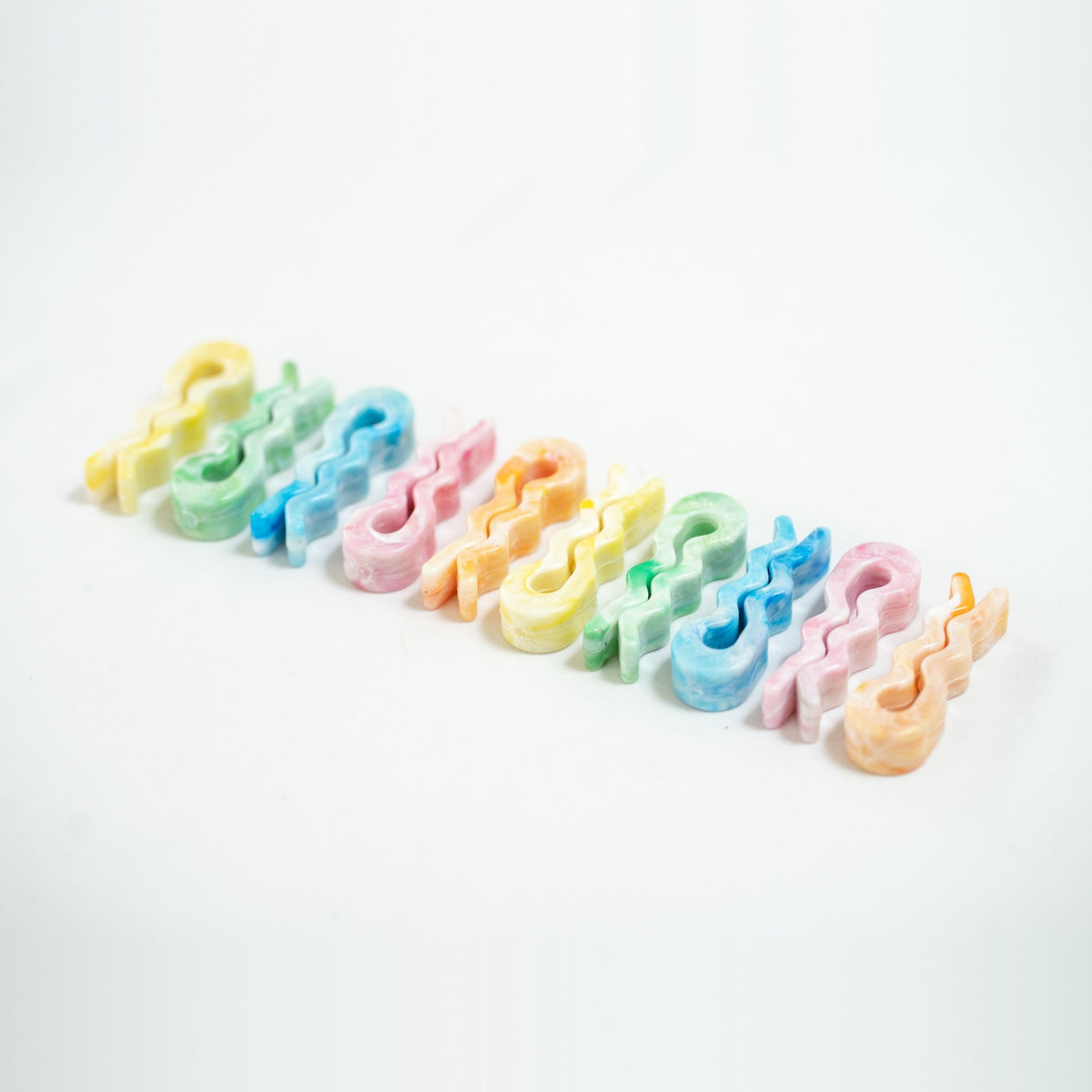 Recycled bag slides, 10-pack in mixed pastel colours