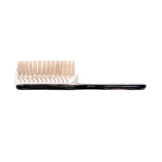 Big Removable Half-Rounded Brush with Long Pins - Rhodoid Black