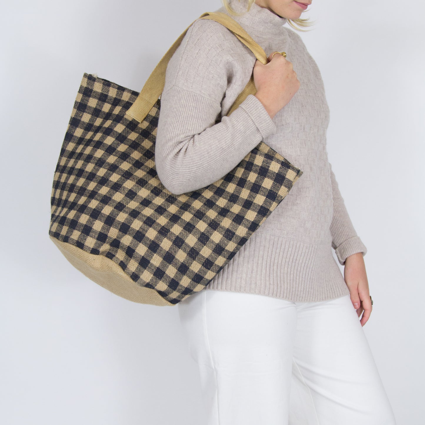 Gingham Jute Shopper - Banish