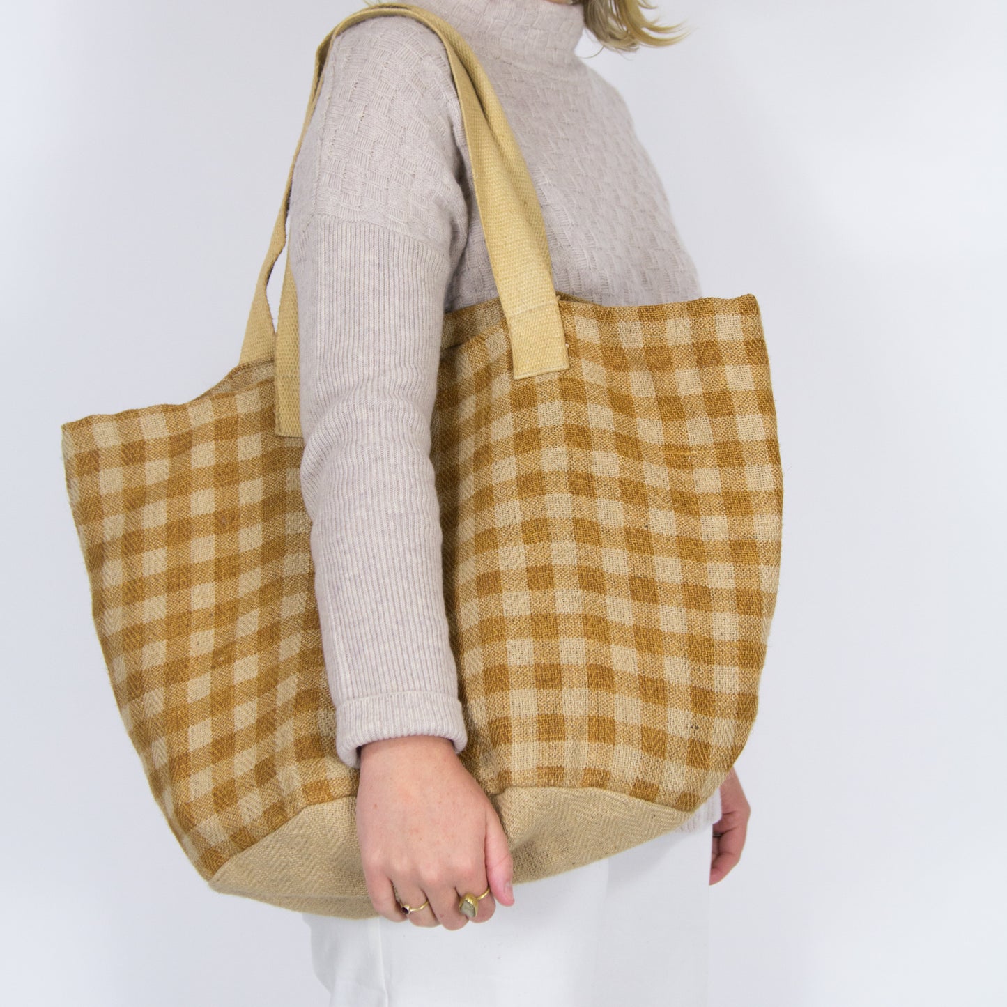 Gingham Jute Shopper - Banish