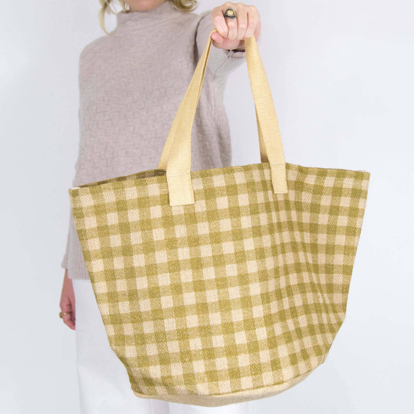 Gingham Jute Shopper - Banish