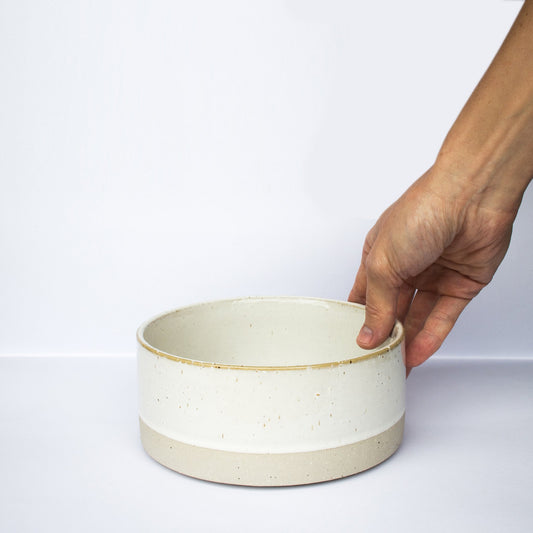Natural White Stoneware Dog Water Bowl - Banish