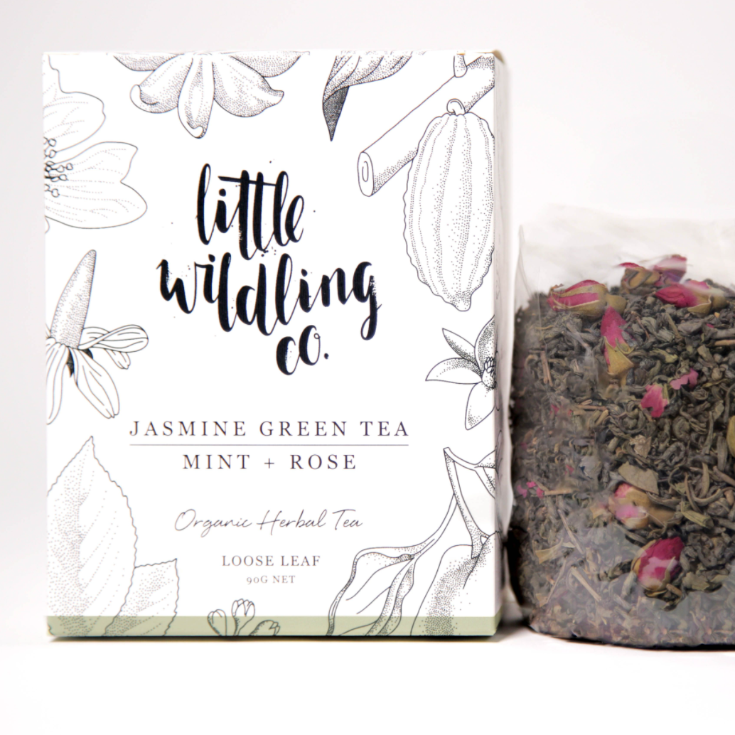 Green Tea, Mint & Rose Loose Leaf Blend - Banish