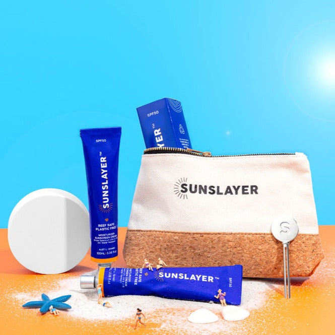 SUNSLAYER PARTY PACK - Sunscreen + Beauty Bag + Tube Key