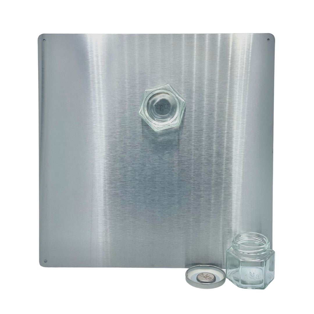 Stainless Steel Wall Plate for Use & Refill Magnetic Jars