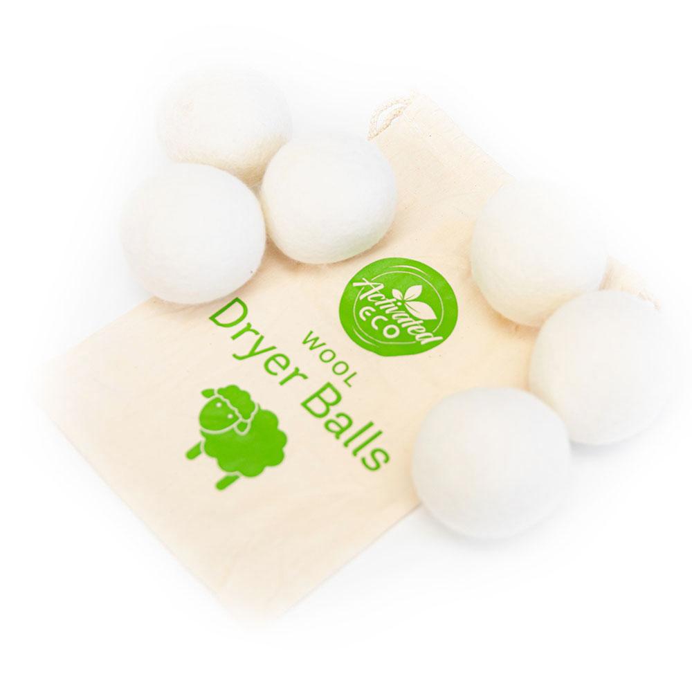 Wool Dryer Balls (6) With Storage Pouch - Banish