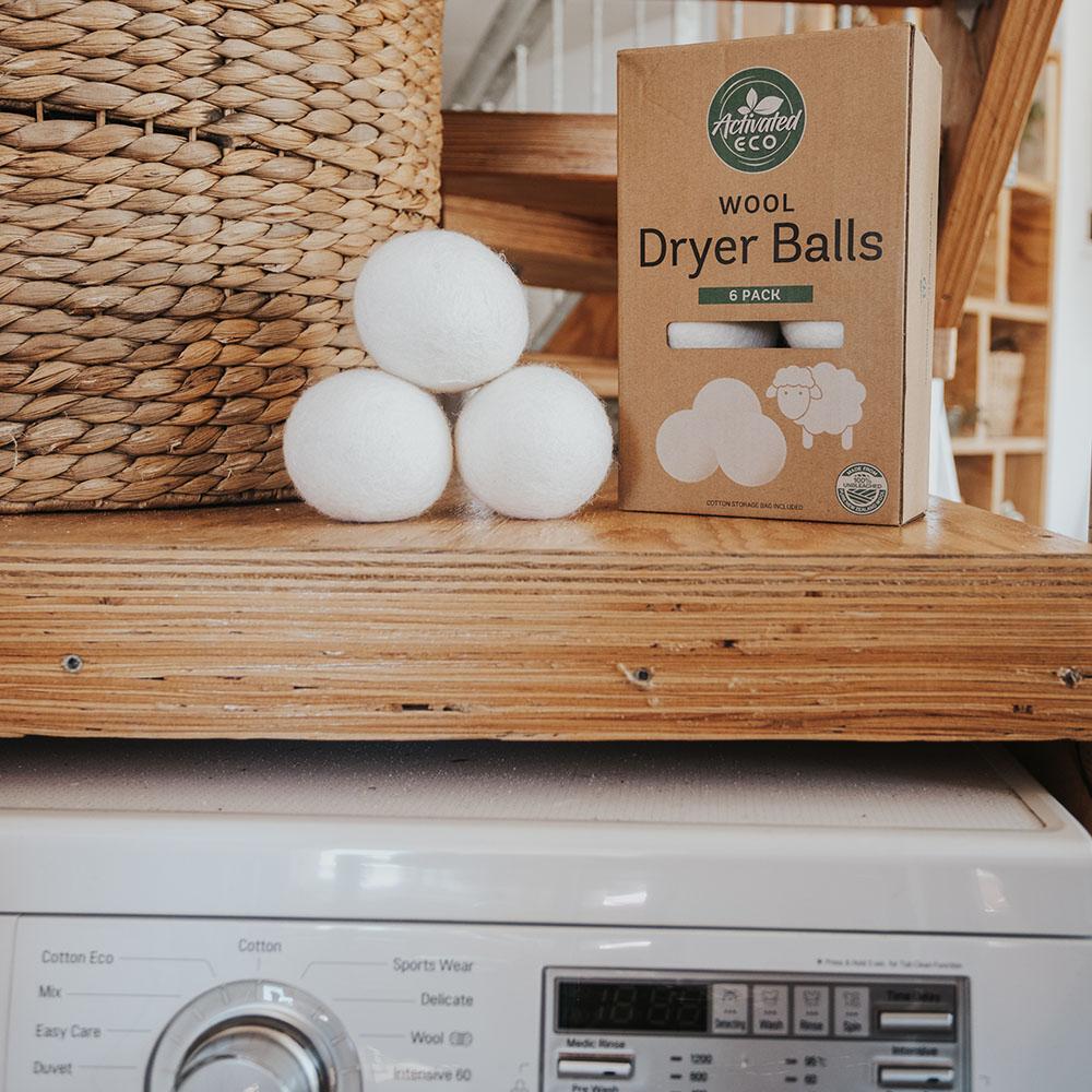 Wool Dryer Balls (6) With Storage Pouch - Banish