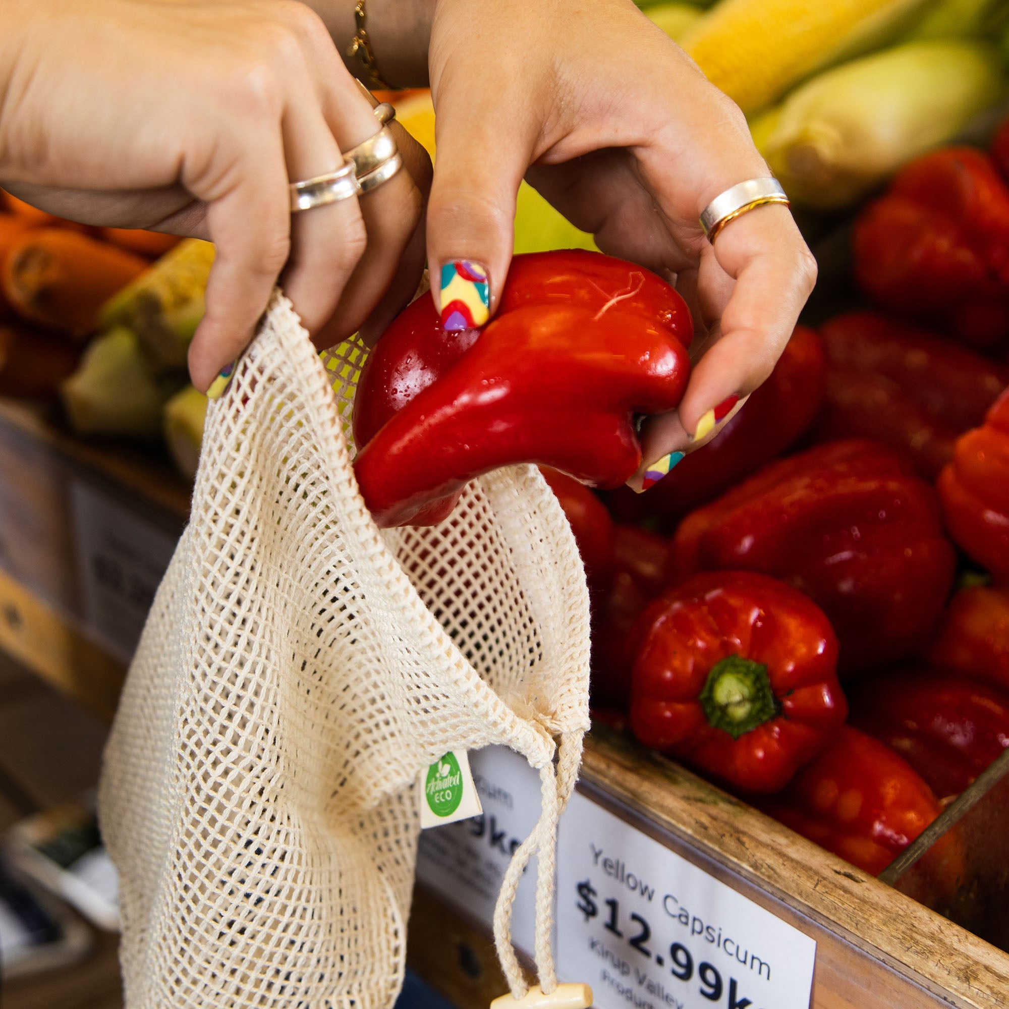 Red mesh produce online bags